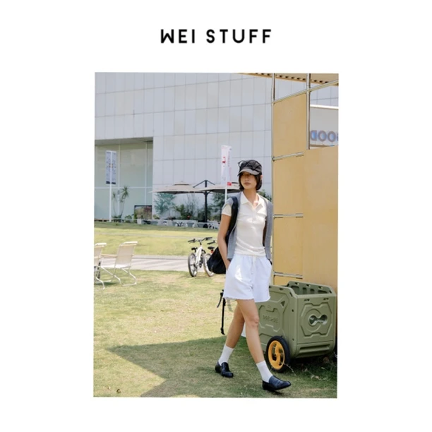 WEI STUFF  “肤感轻盈” 时尚百搭四色翻领针织休闲打底衫 9454 .