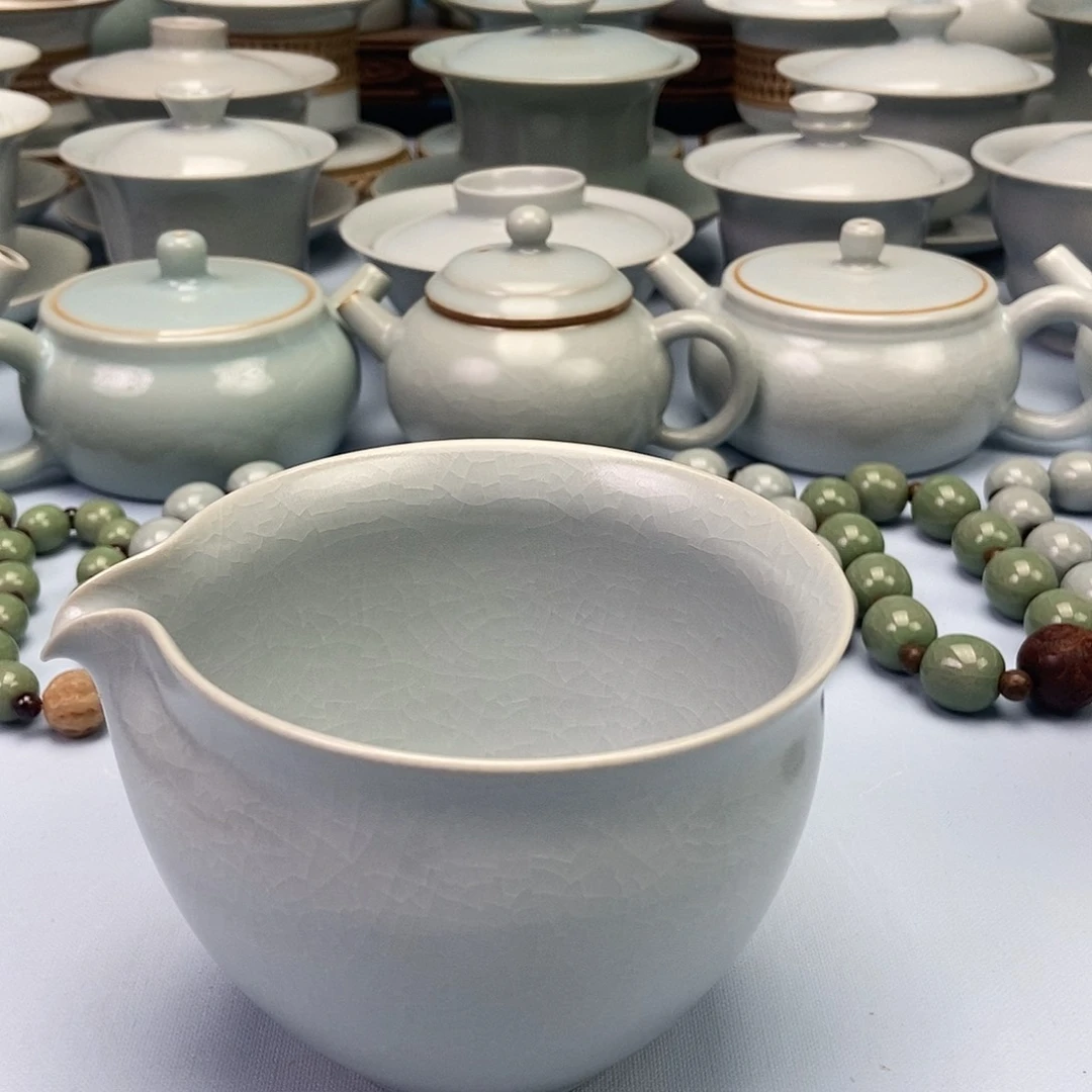 杯仿古月白公道杯原矿原釉原产地