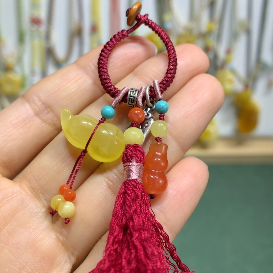 蜜蜡裸石未镶嵌包挂