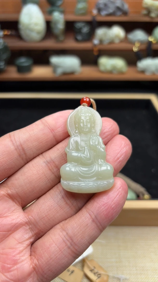 保真和田玉观音时尚吊坠百搭精雕礼物拍一发一手工精致气质