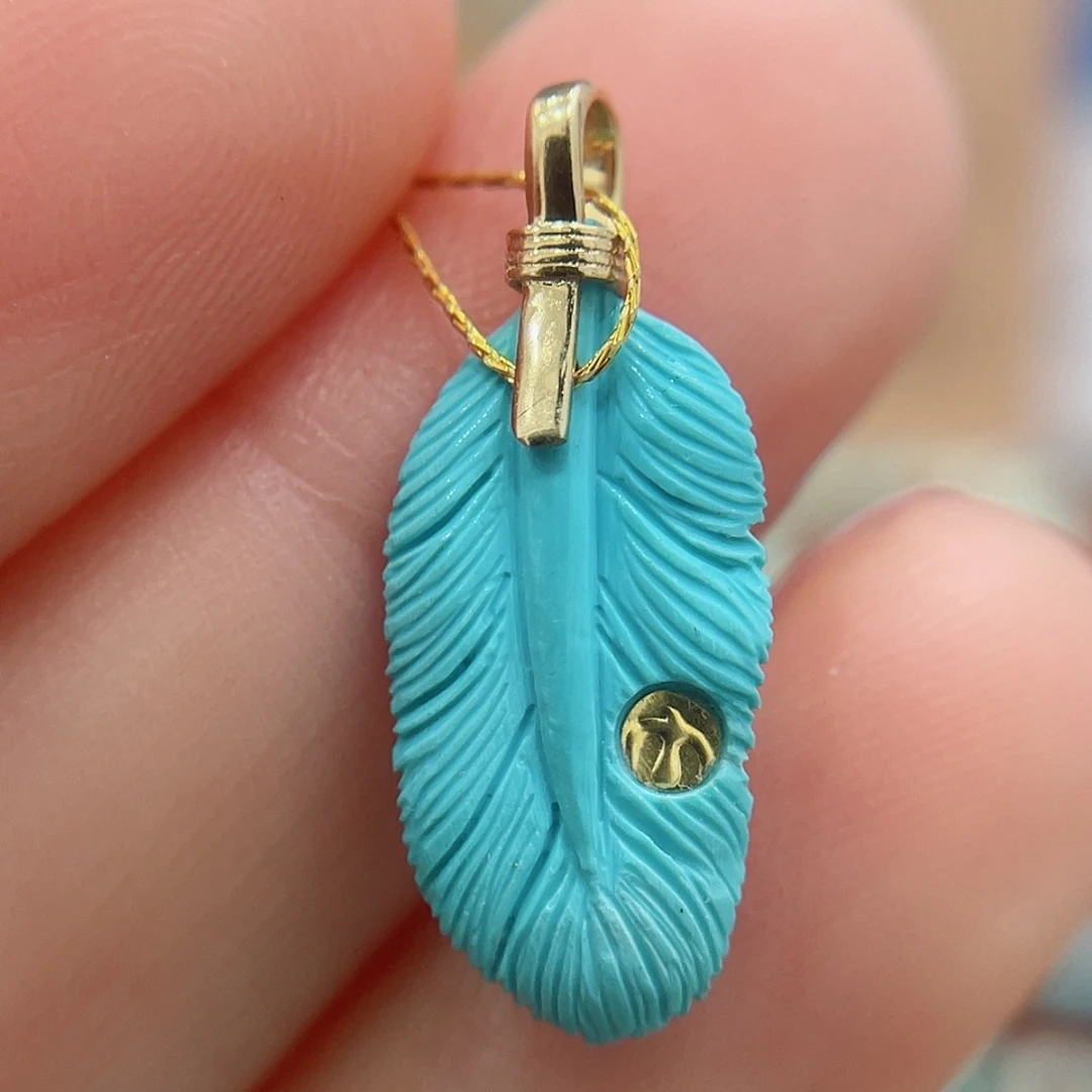 绿松石18K金镶嵌珠宝奇石