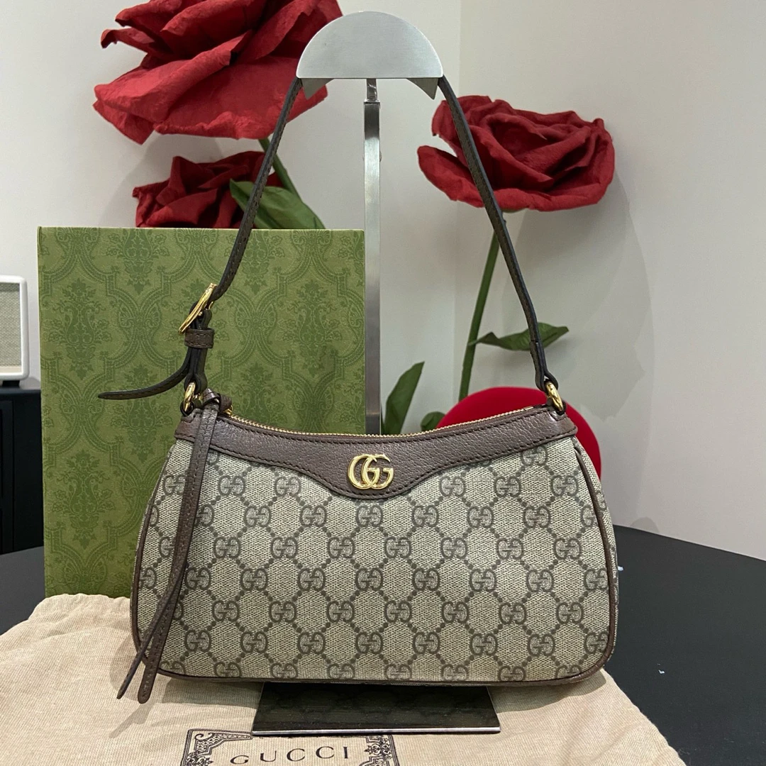 95新 GUCCI/古驰 op系列经典老花腋下包