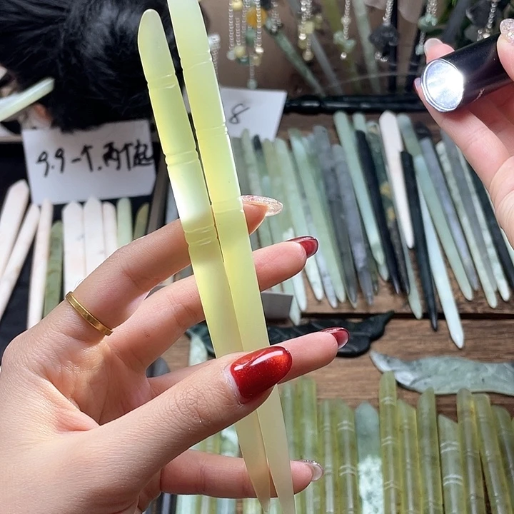 蛇纹石玉发饰合金