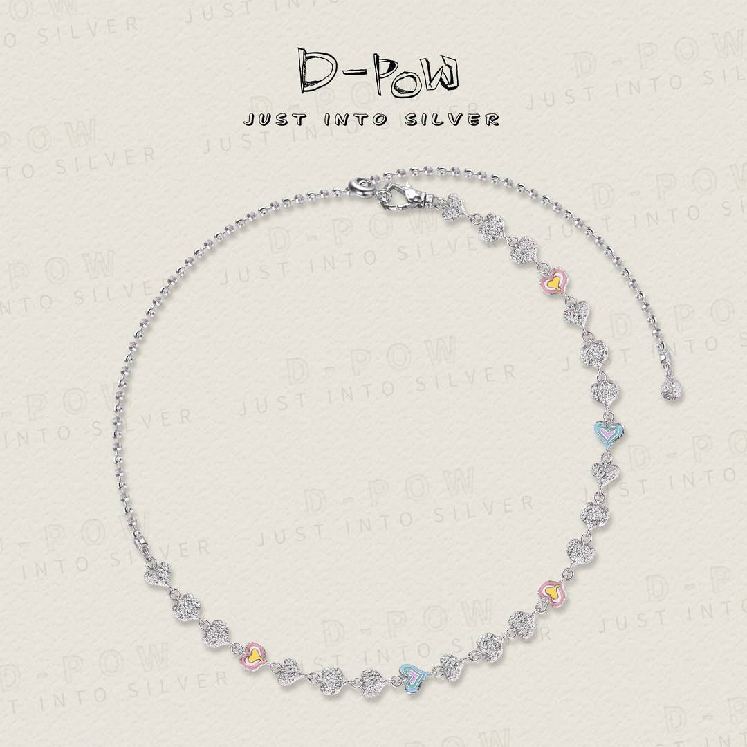 灯小炮 坠链均925银 biubiu熔岩桃重工项链（50cm）（9620）气质轻奢