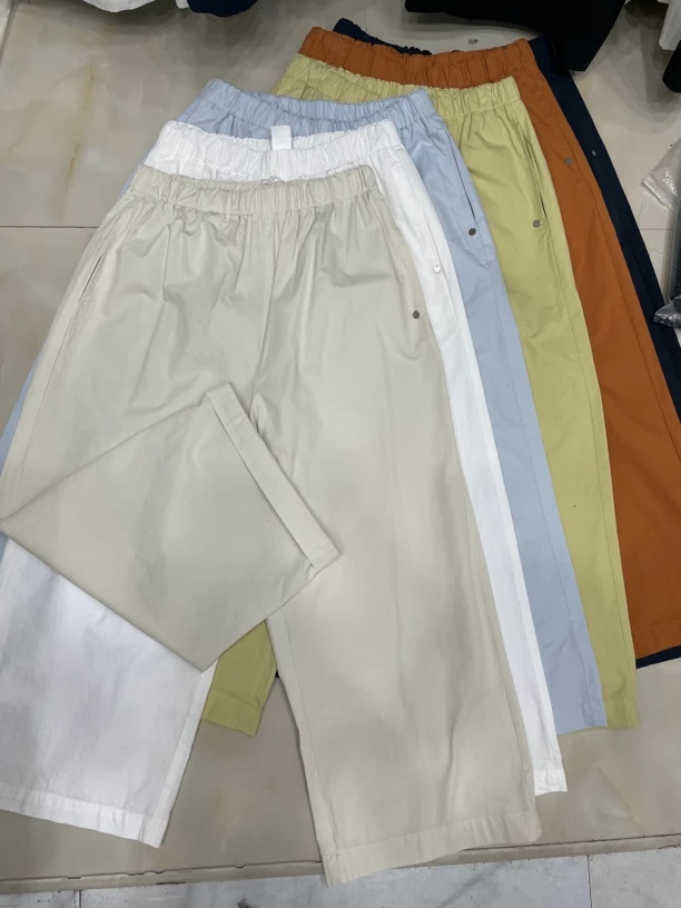 1120#超薄纸片裤夏季小个子九分直筒休闲阔腿裤女