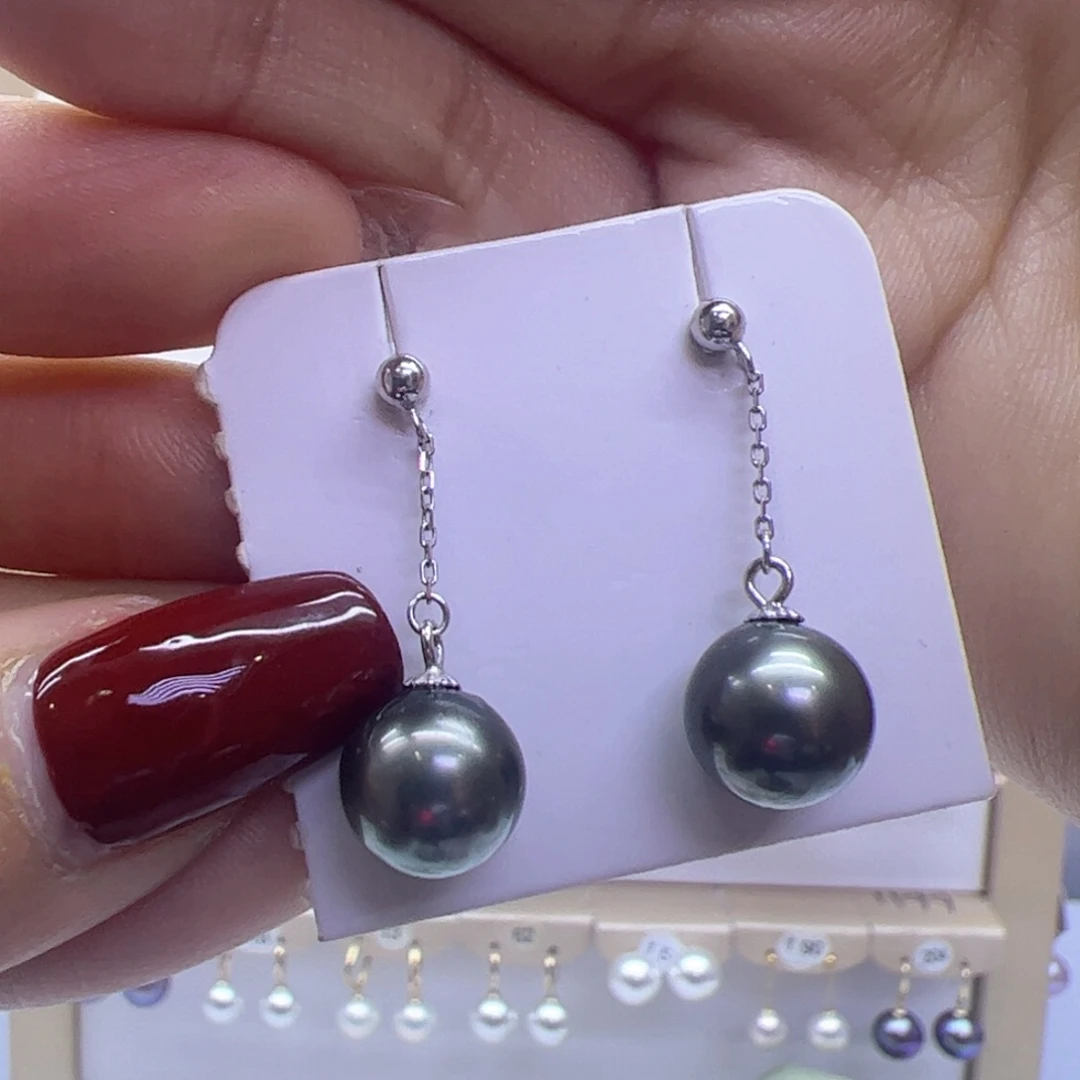 海水珍珠耳饰银S925镶嵌