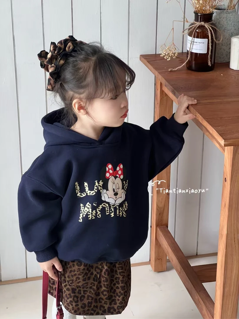 【自营｜加绒 简约风立体蝴蝶结 超软细绒棉】女童连帽卫衣85110