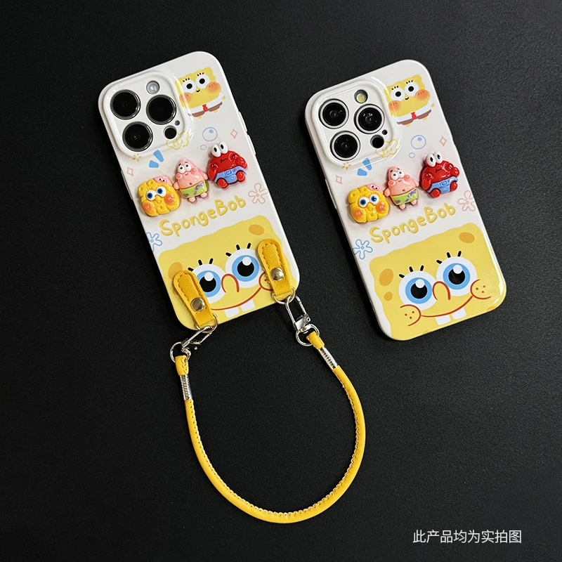 海绵宝宝小公仔菲林软壳适用iPhone苹果16手机壳华为oppo小米vivo