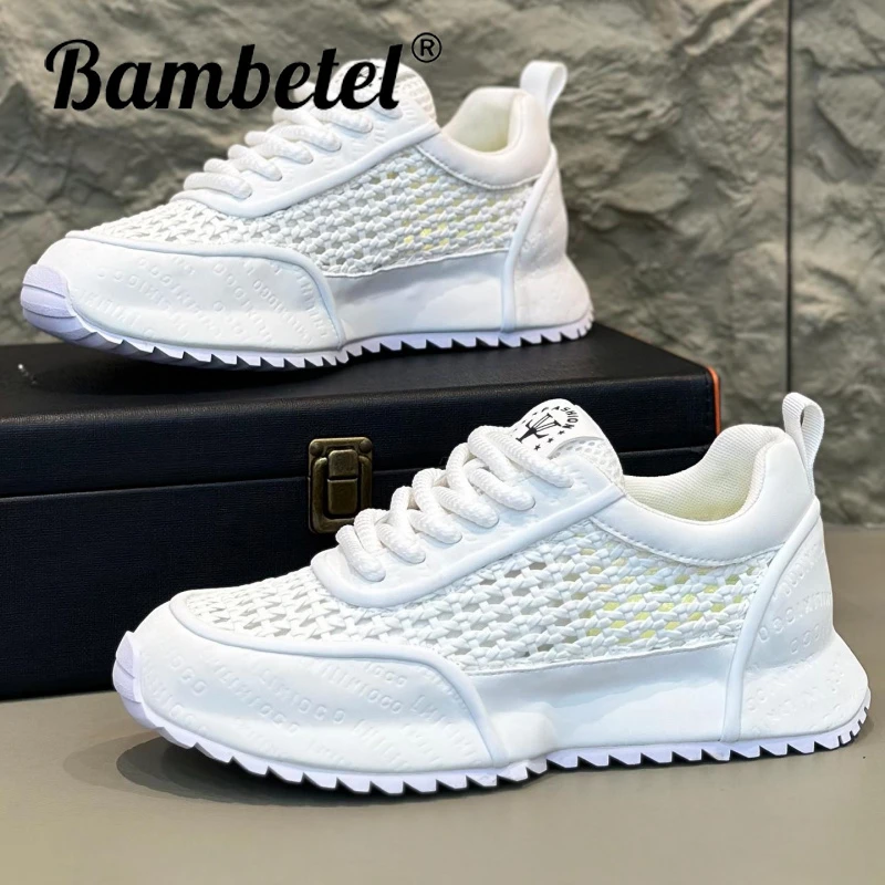 Bambetel时尚休闲鞋男鞋男鞋2025新款秋冬保暖运动休闲鞋镂空网面