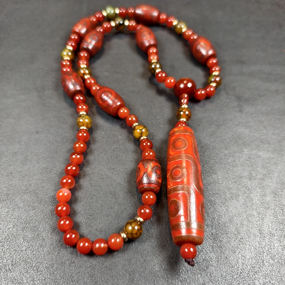 复古藏式九眼天珠项链