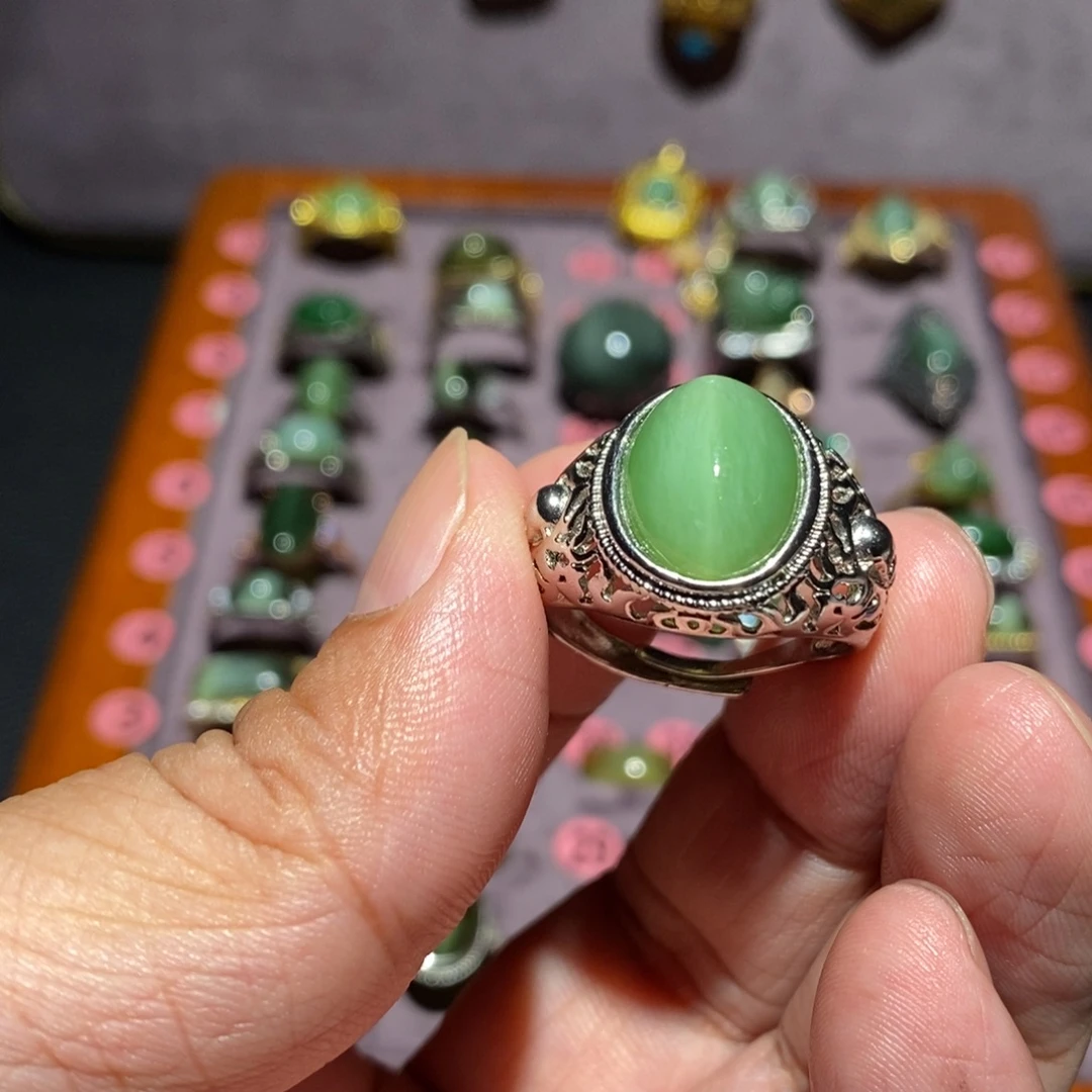 广***邮和田玉（碧玉）未镶嵌戒指