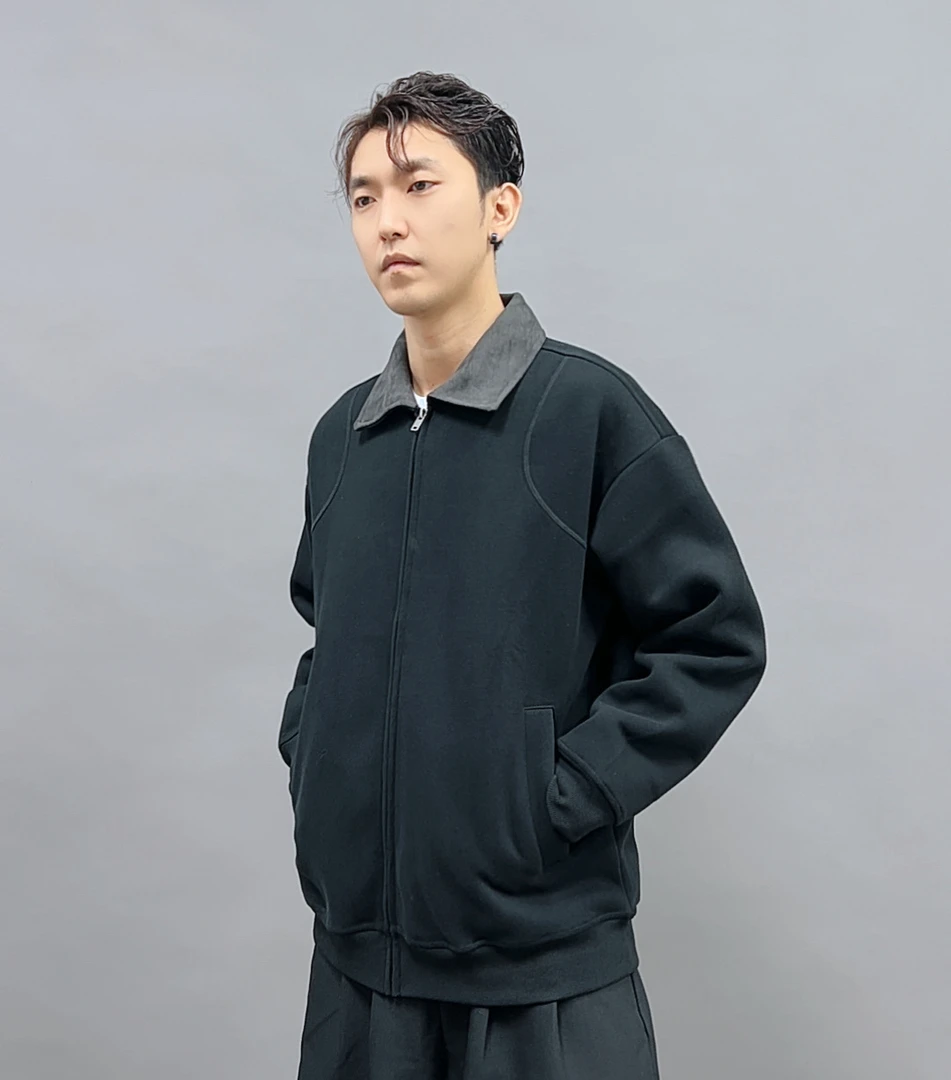 IDV耐磨宽松型常规卫衣春秋户外休闲男士秋季水洗翻领XZ