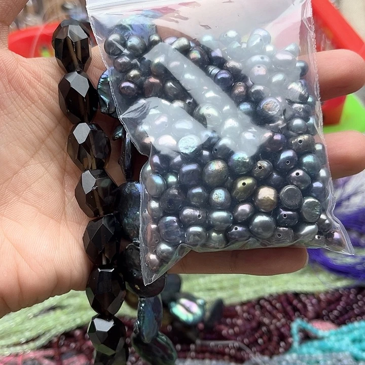 未镶嵌玛瑙/玉髓珠宝半成品6*珍珠水晶打包