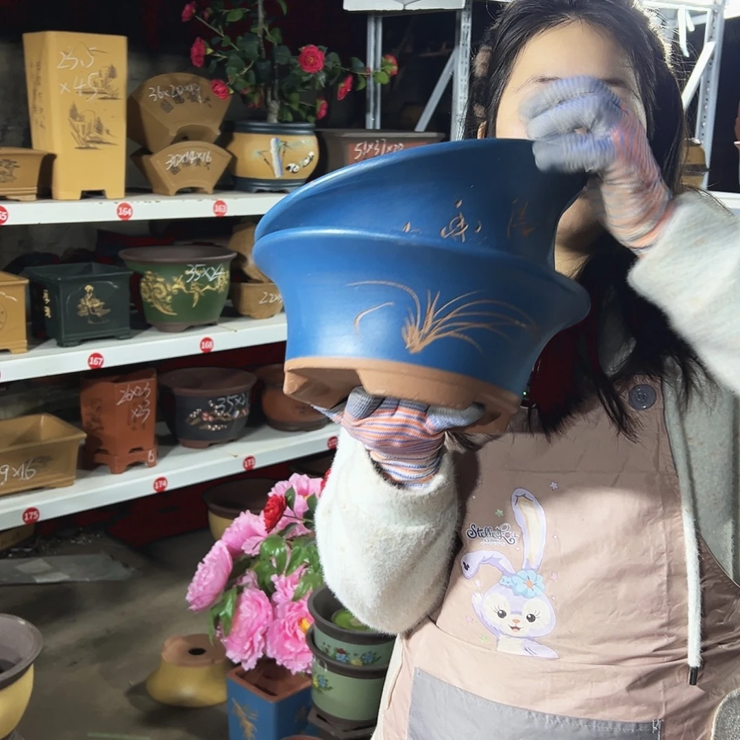 27+27蓝票口花盆花盆