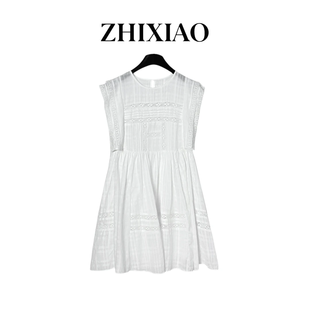 【ZHIXIAO】夏季新款：无袖拼接连衣裙00687