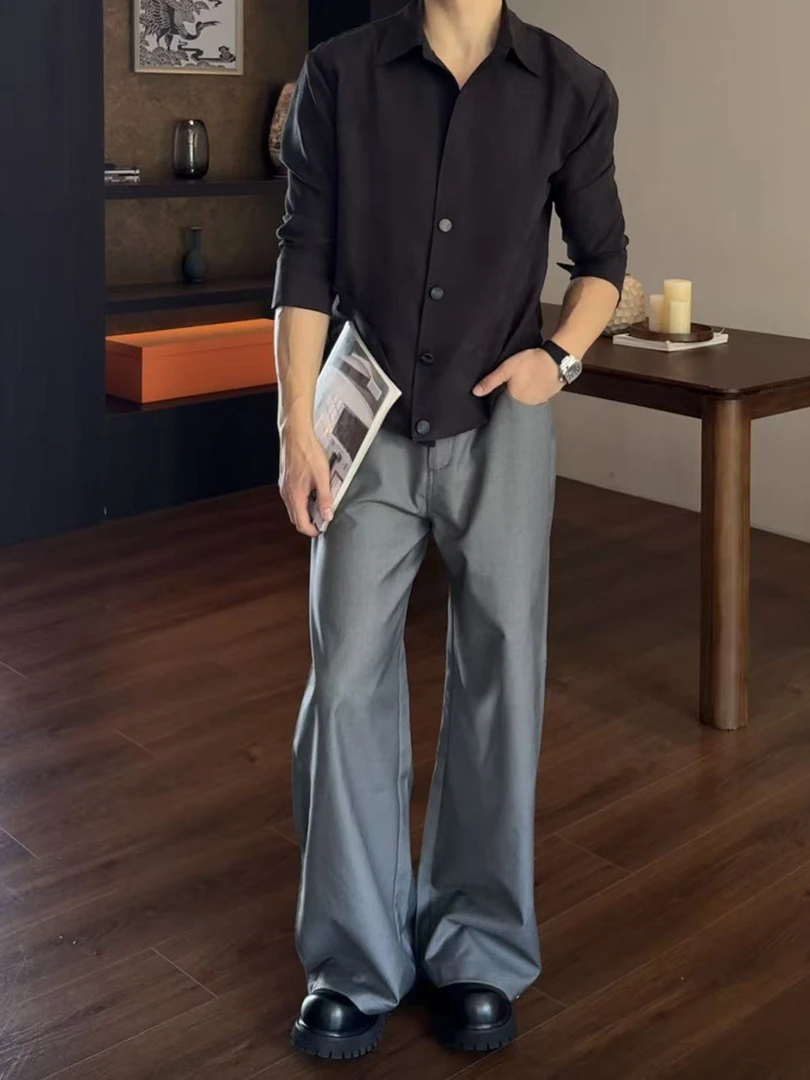 DAY NY  西裤长裤直筒裤常规透气高腰休闲裤弹力春夏老钱风