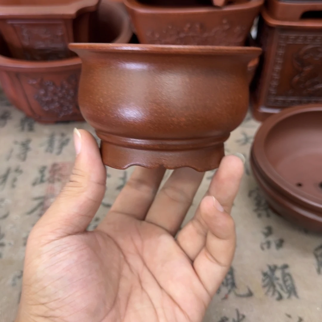紫砂花盆9.5x5.5内经紫砂花盆
