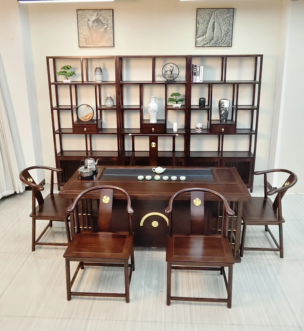 厚德载物新中式客厅家用办公室茶桌椅泡茶桌简约全自动新中式客厅