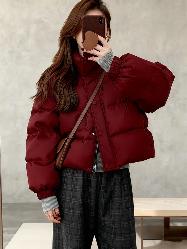2025年新款巨好看的气质洋气时尚夹棉棉服外套女款冬季百搭小棉袄