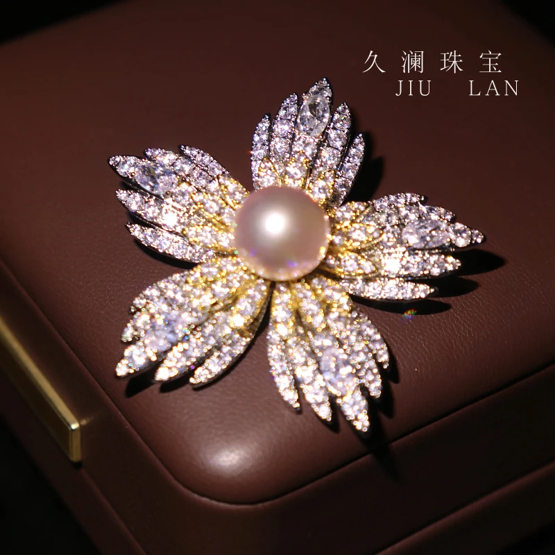 天然淡水珍珠高定胸针珠宝款A095