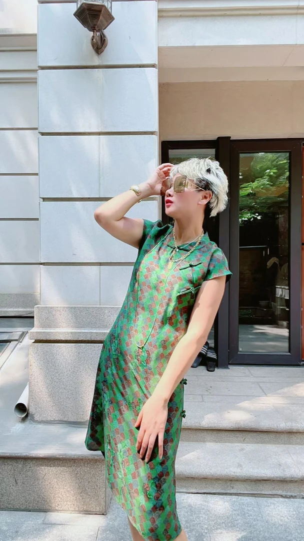 【夜魅】夏日新中式高腰气质显瘦旗袍连衣裙夏季