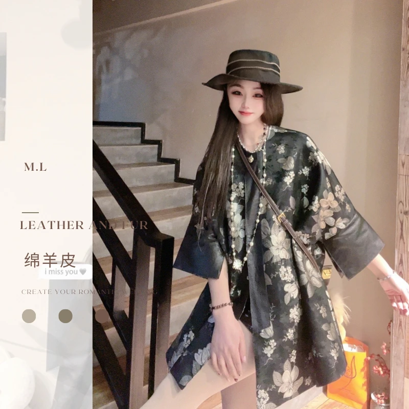 显瘦拼接提花厚款宽松型女装法式秋季重工薄款中国风外套皮衣