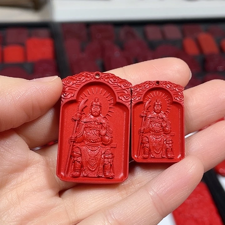 天然辰砂红砂文哲大将军中号+小号2个