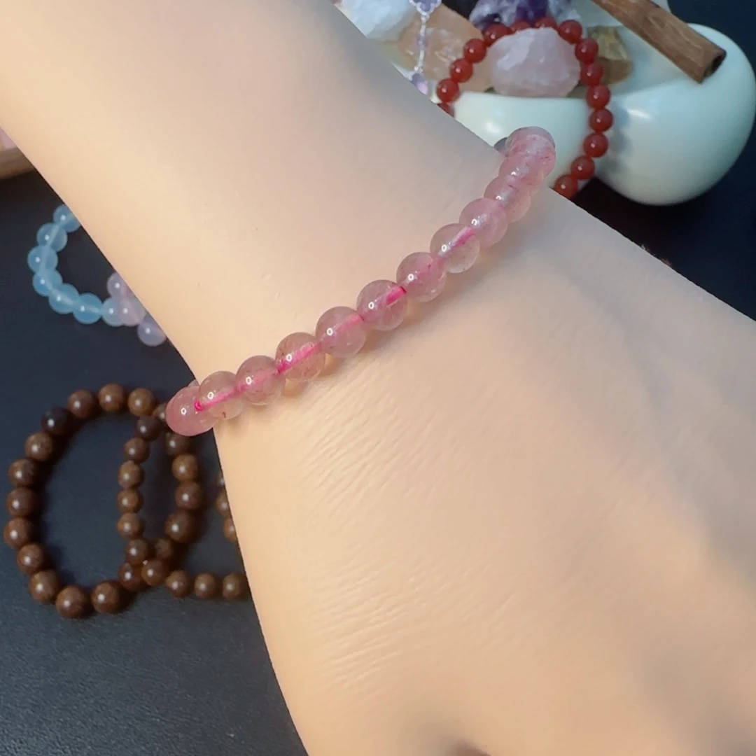 石英质玉未镶嵌手链草莓晶