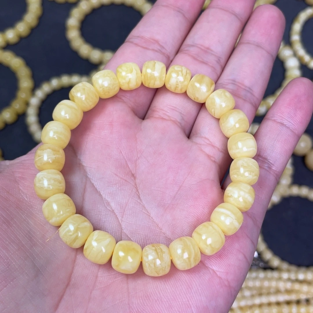 D***k蜜蜡未镶嵌裸石虎皮纹蜜蜡手串9.5mm