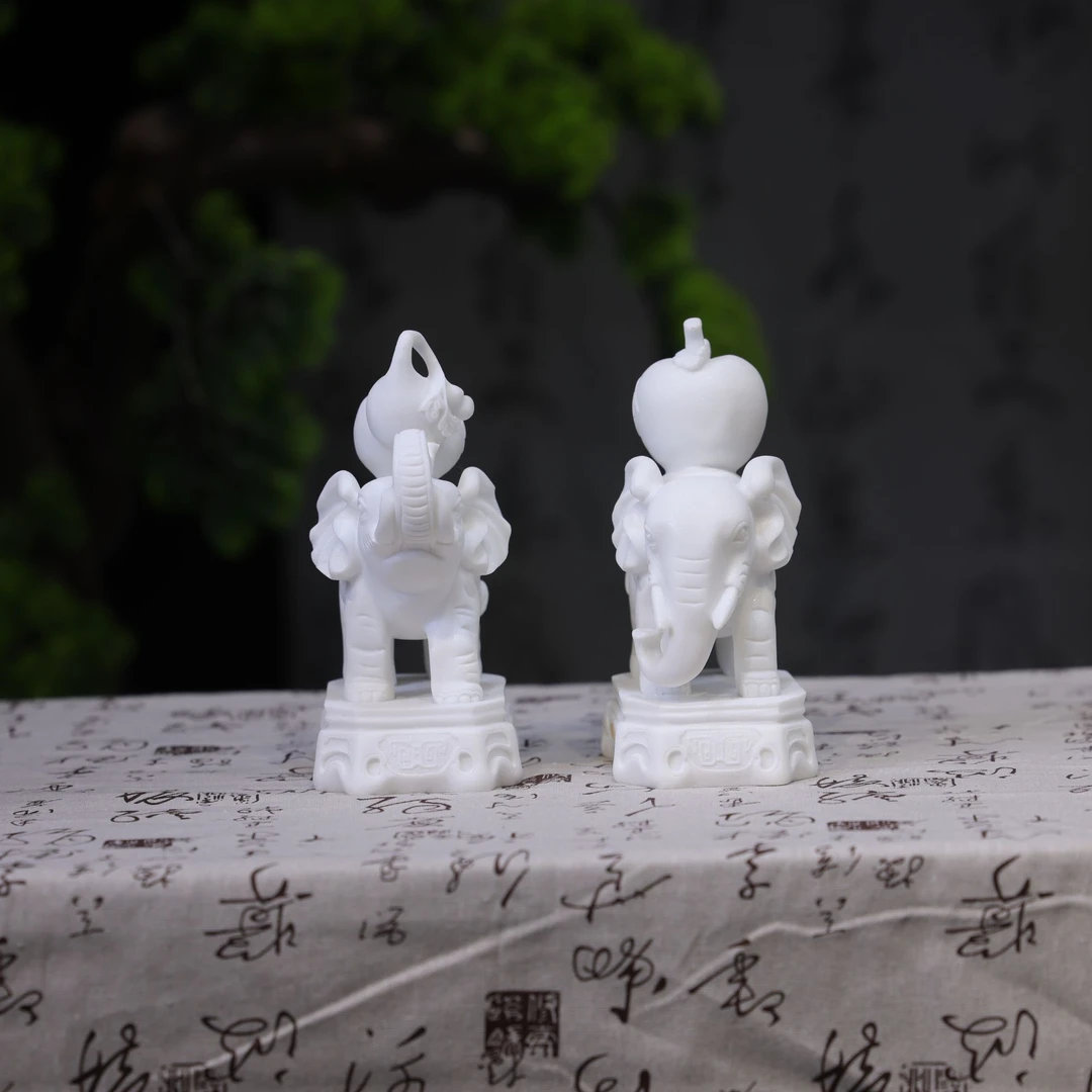 精品石雕汉白玉苹果象