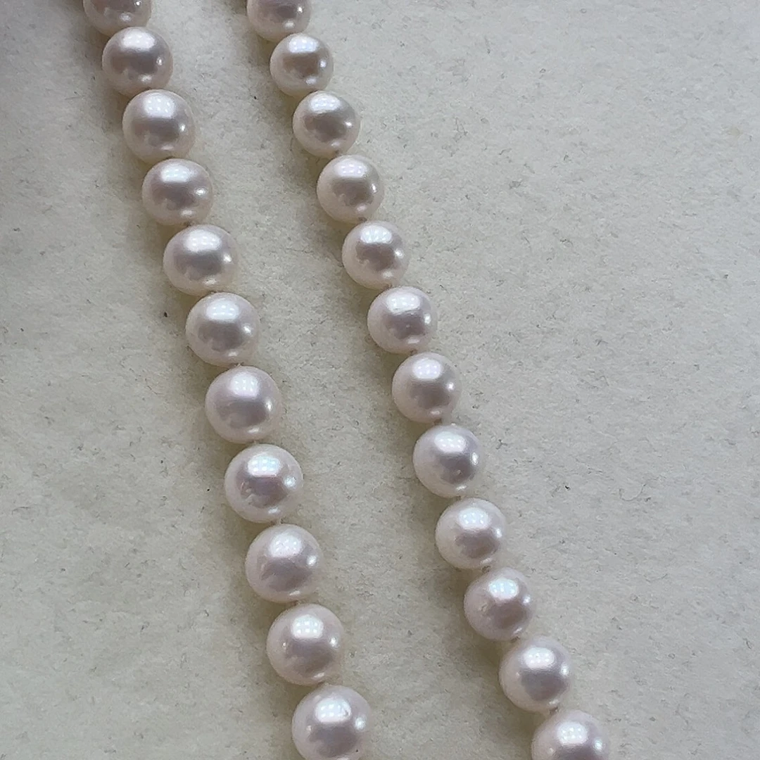 淡水珍珠银S925镶嵌颈饰➕7.8高品极光冷白