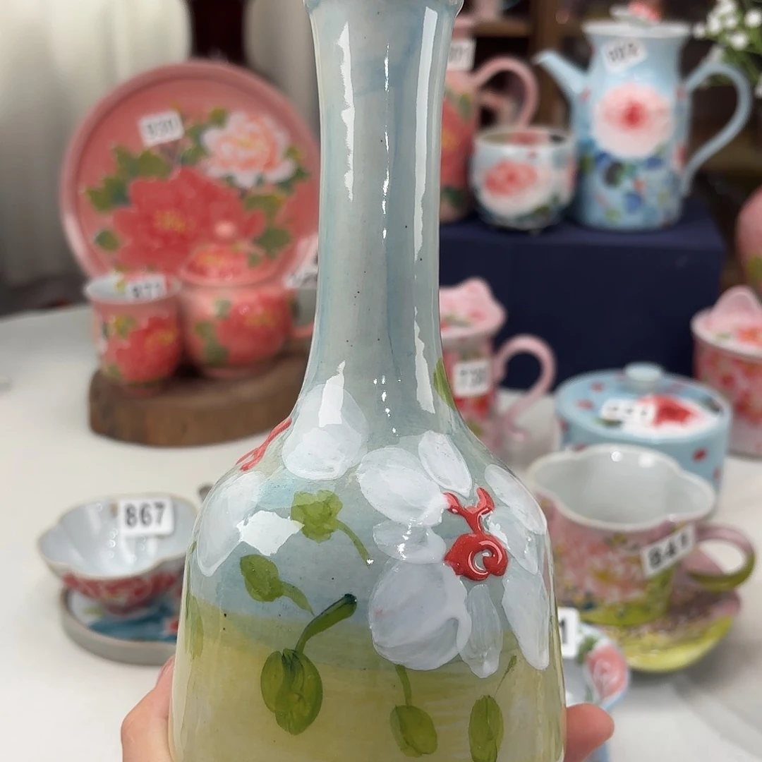 景德镇手绘高温釉下彩陶瓷茶具