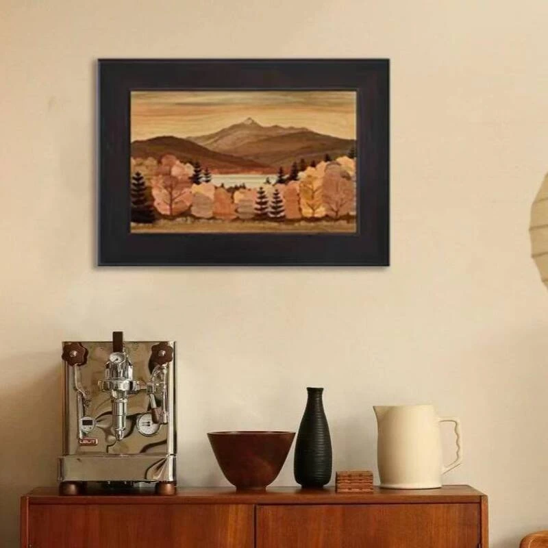 《乔科鲁山》被有靠山现代简约实木卧室沙发玄关挂画小众艺术装饰