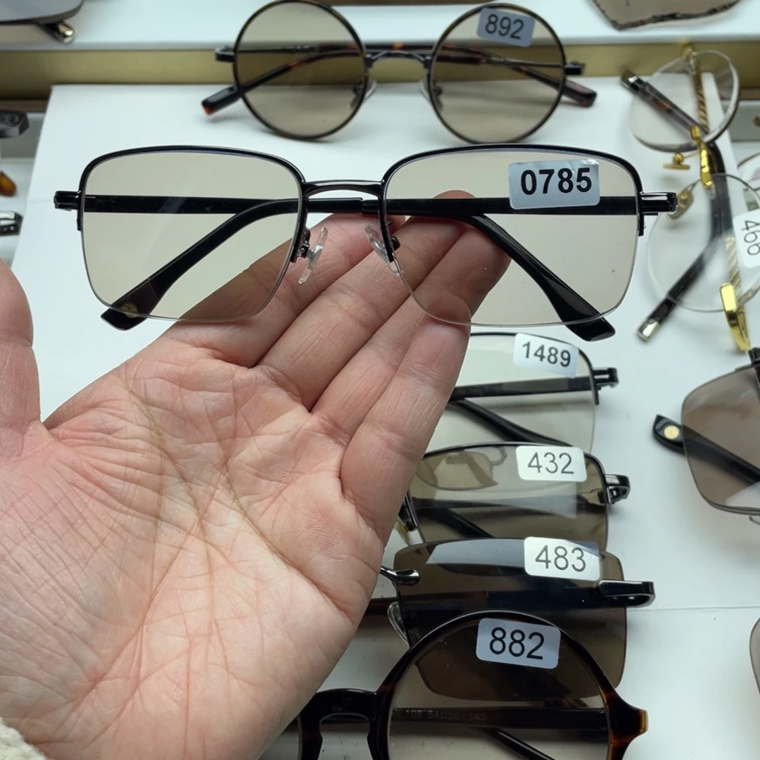 茶水晶半框眼镜 0785