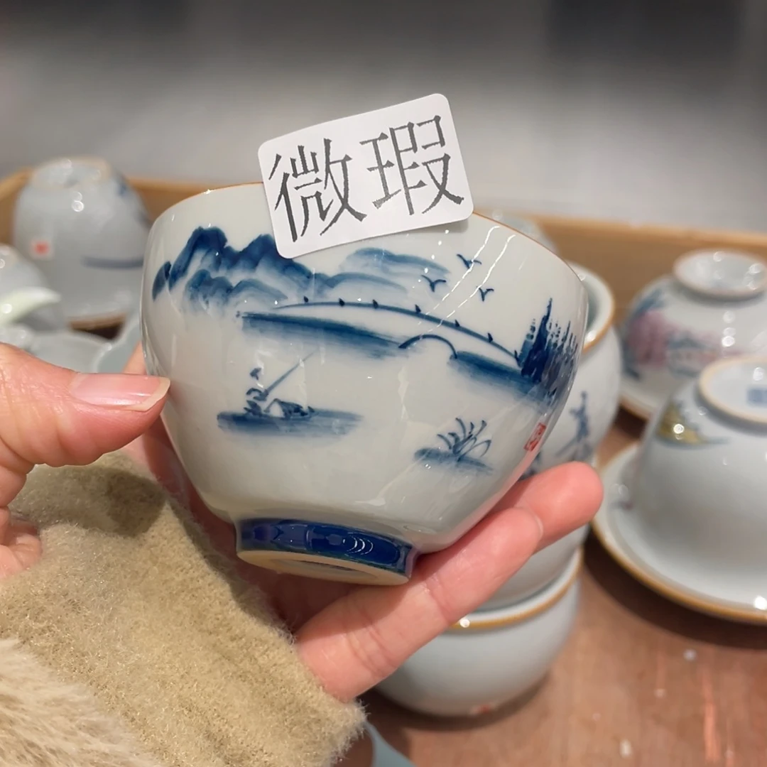 有瑕釉下彩纯手绘