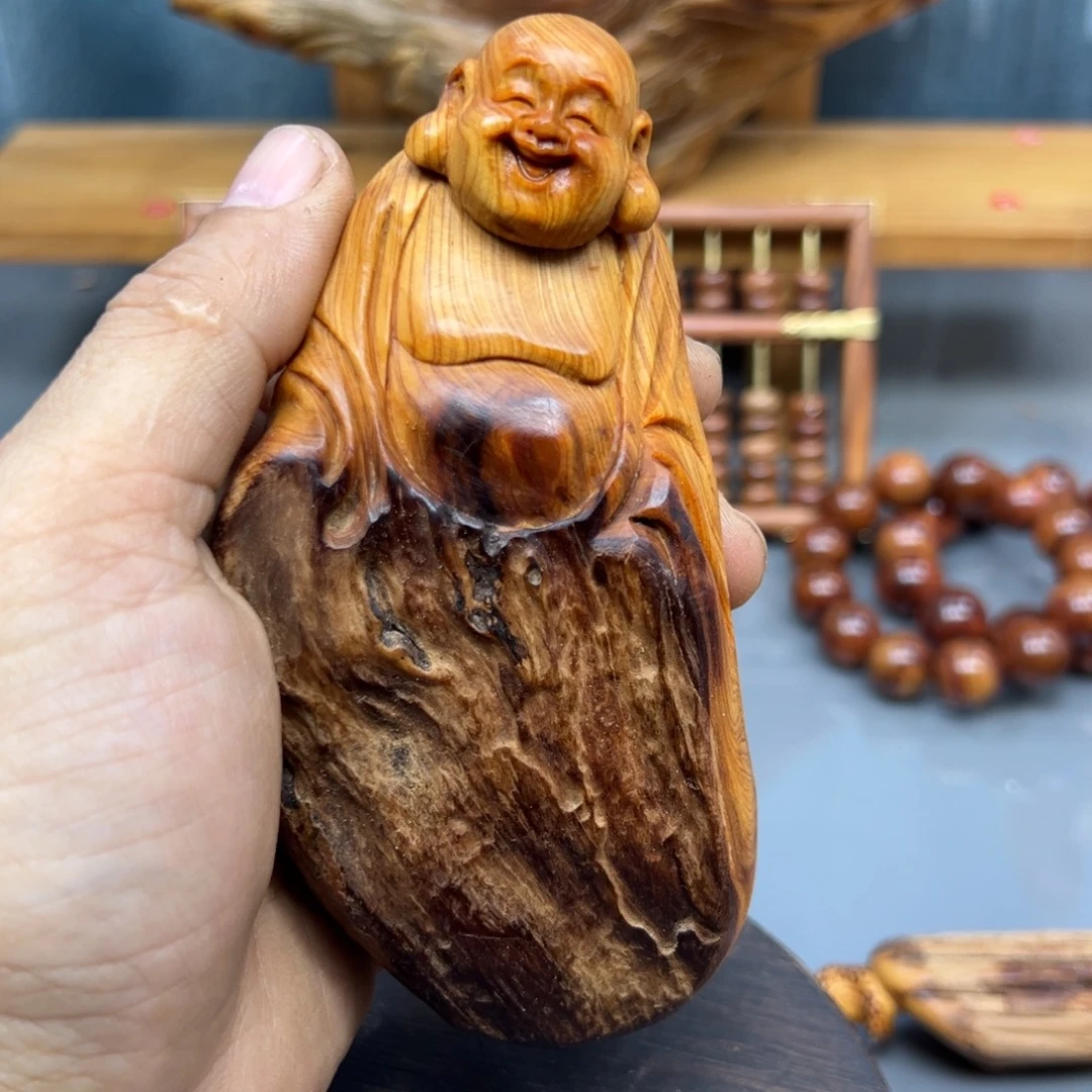 周***木崖柏木摆件手把件