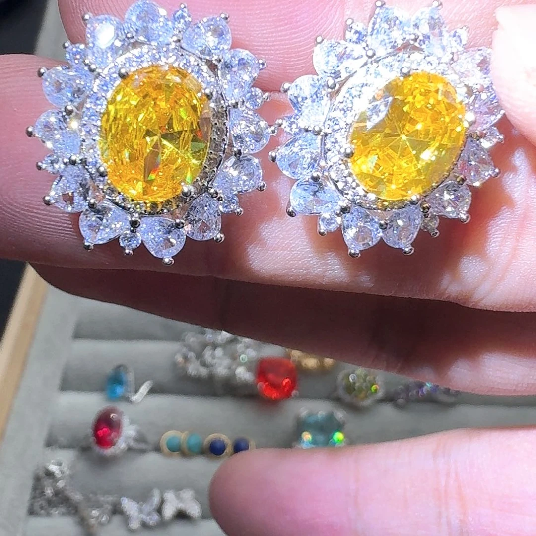 托帕石戒指银S925镶嵌