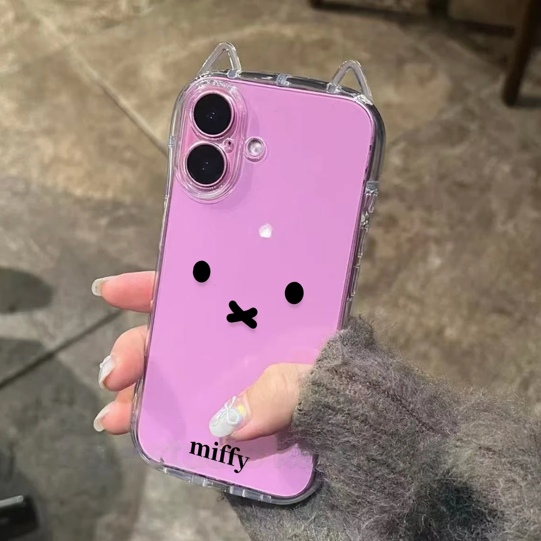 欧克里里米菲兔丸表情适用苹果16/15promax手机壳14/13猫耳朵1211
