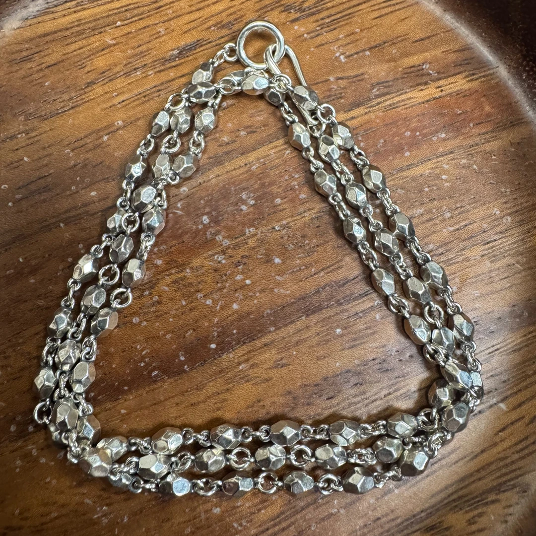 链子925银 S9321  925银碎石项链纯手工