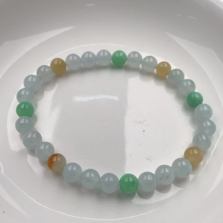 翡翠未镶嵌手链散珠多样性发自选30个