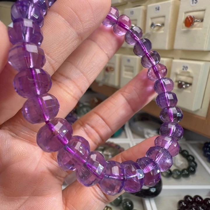 紫晶手链银S925镶嵌天然紫水晶