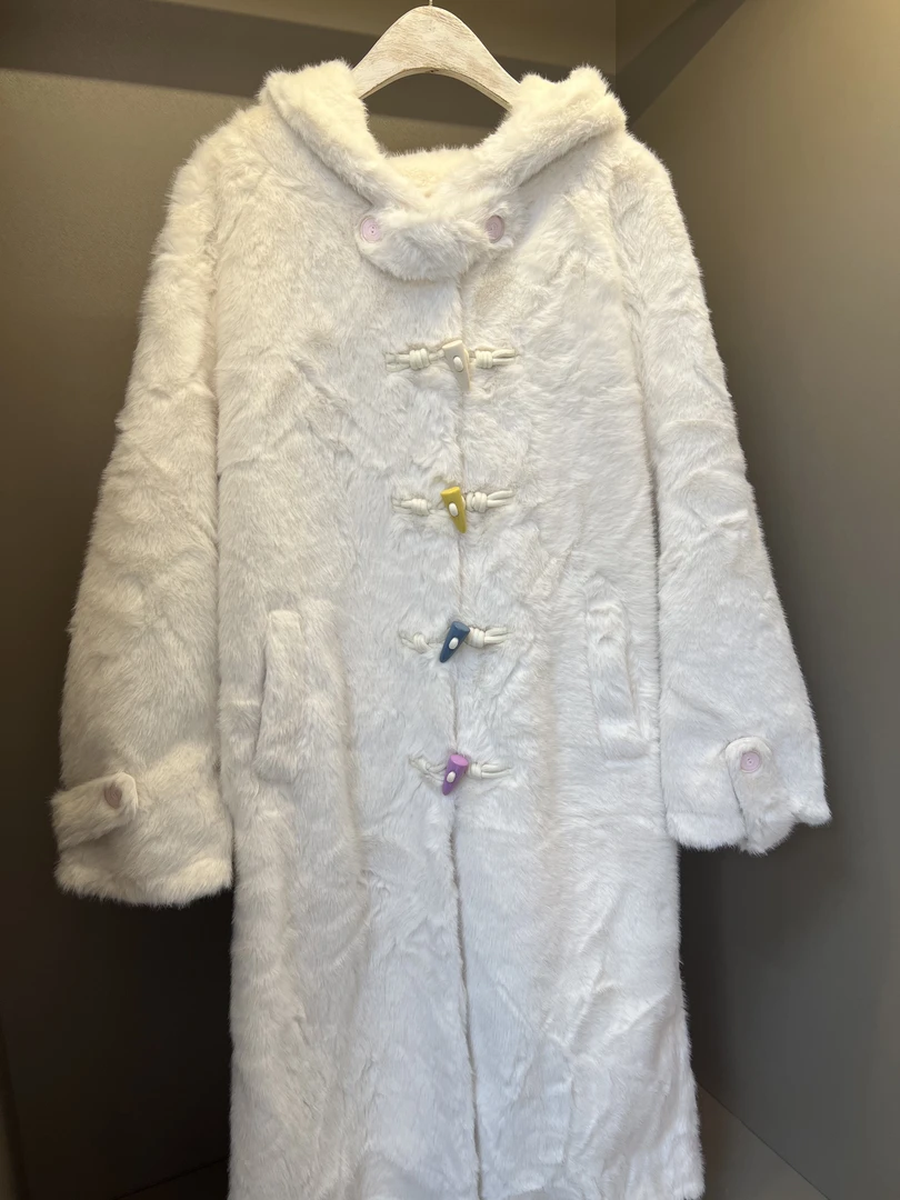 人造皮草 872百搭冬季长款时尚温柔简约宽松大衣