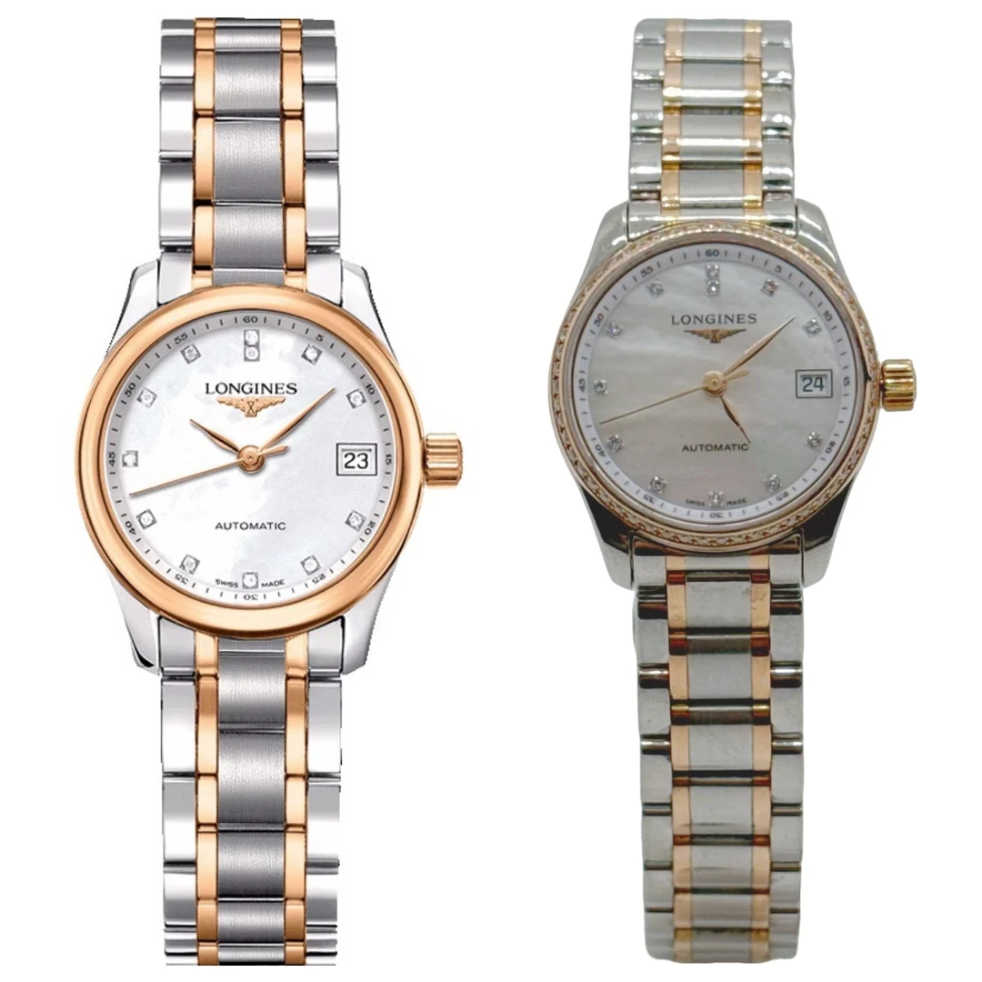 99新 Longines/浪琴 名匠128/机械/玫瑰金钻/表径25.5mm/女士腕表