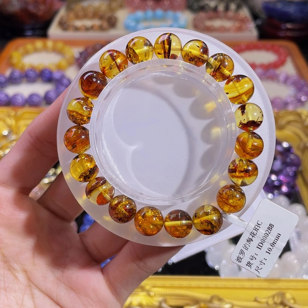 琥珀未镶嵌手链波罗的海花珀10