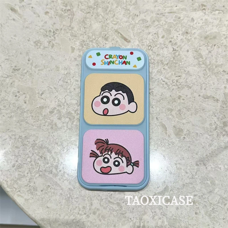 翻盖小新妮妮折叠支架适用iPhone16苹果15ProMax/14/13手机壳动漫