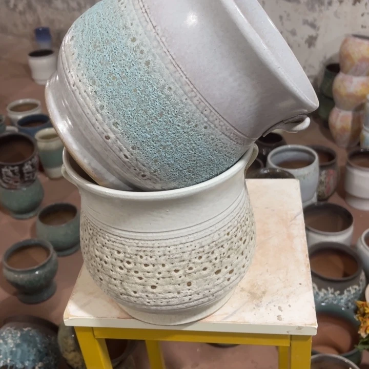 紫砂花盆口径21高度21两只正品