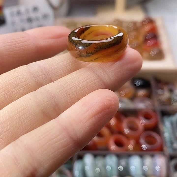 玛瑙/玉髓未镶嵌戒指A 24不退换港13内径16.6