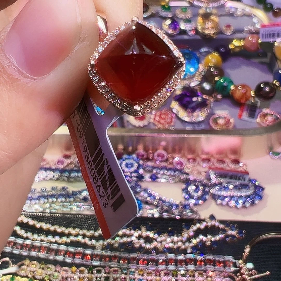 颈饰银S925镶嵌石榴石