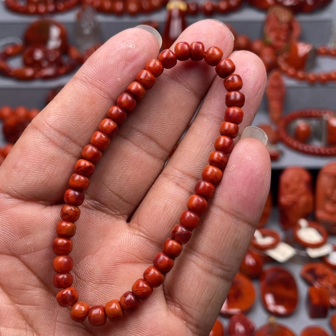 南红玛瑙未镶嵌珠宝奇石单圈5