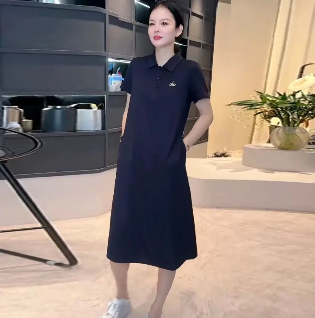 POLO领连衣裙时尚女装字母/数字/文字刺绣显瘦裙子夏季时尚裙子